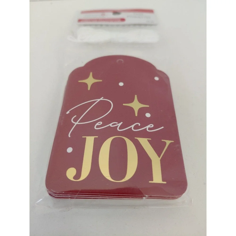 NEW Christmas Gift Tags Peace Joy Celebrate It RED Set of‎ 60